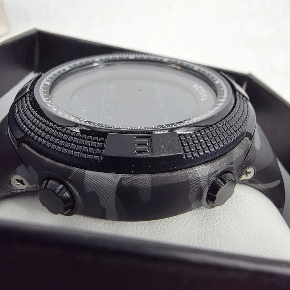 Activa Mens Digital Sports Watch Black Grey Camo Strap Alarm Date Tactical Style